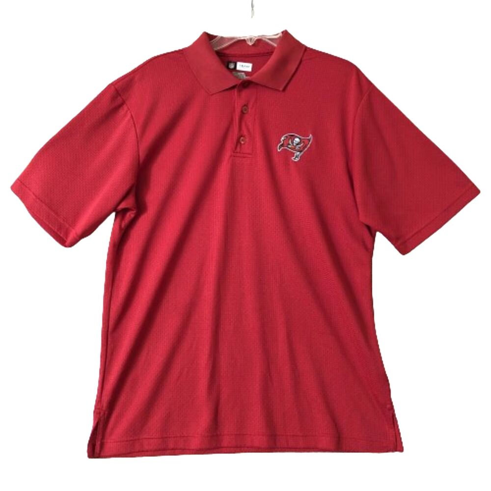 Tampa Bay Buccaneers Polo Shirt Mens Medium Red NFL Team Apparel